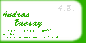 andras bucsay business card